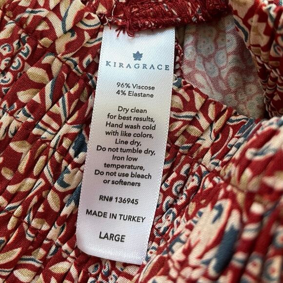 KiraGrace High Rise Wide Leg Pants Flowy Boho Travel Comfort Stretch Size Large - Picture 7 of 10